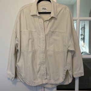 Zara Cream Denim Jacket